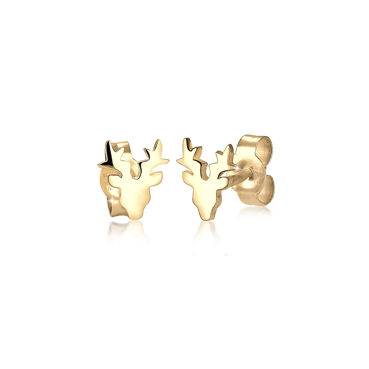 Gold - Elli | Ohrstecker Hirsch | 925 Sterling Silber vergoldet