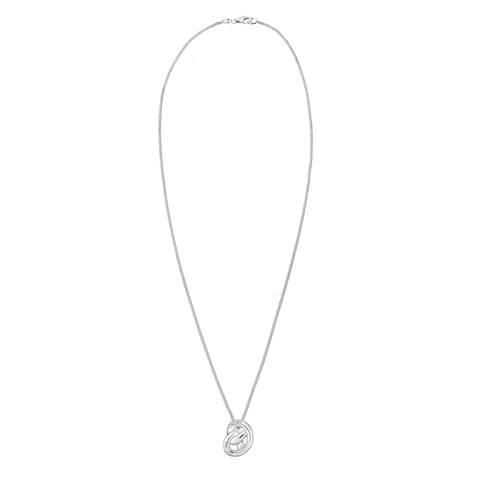 Silber - Elli | Halskette Brezel | Mit Kristallen von Swarovski® (Weiß) | 925er Sterling Silber