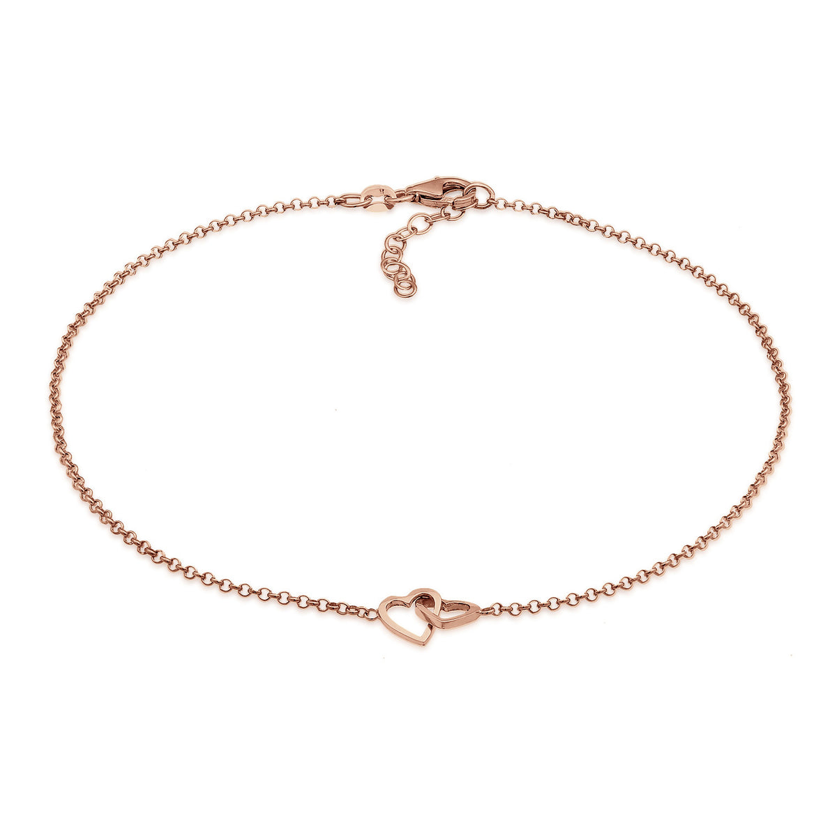 Roségold - Elli | Fußkettchen Herz | 925 Sterling Silber Rosegold