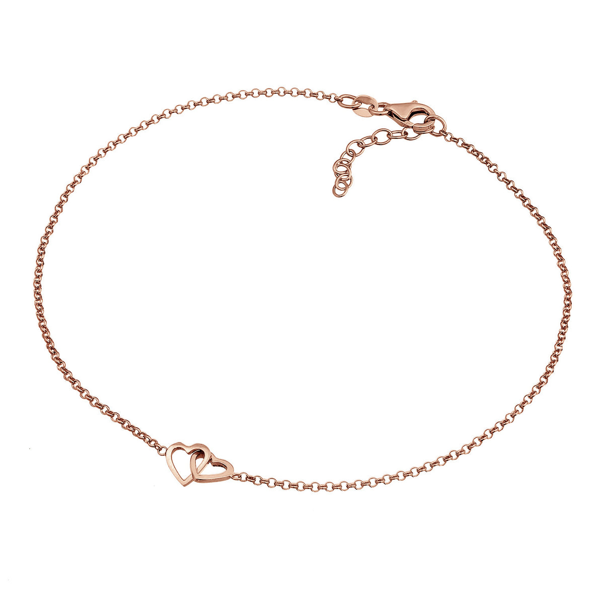 Roségold - Elli | Fußkettchen Herz | 925 Sterling Silber Rosegold