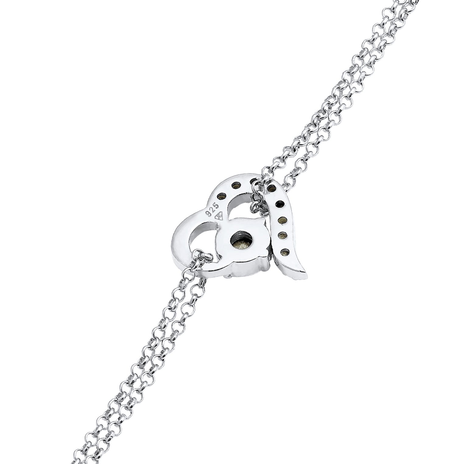 Silber - Elli | Armband Herz | Mit Kristallen von Swarovski® (Weiß) | 925er Sterling Silber