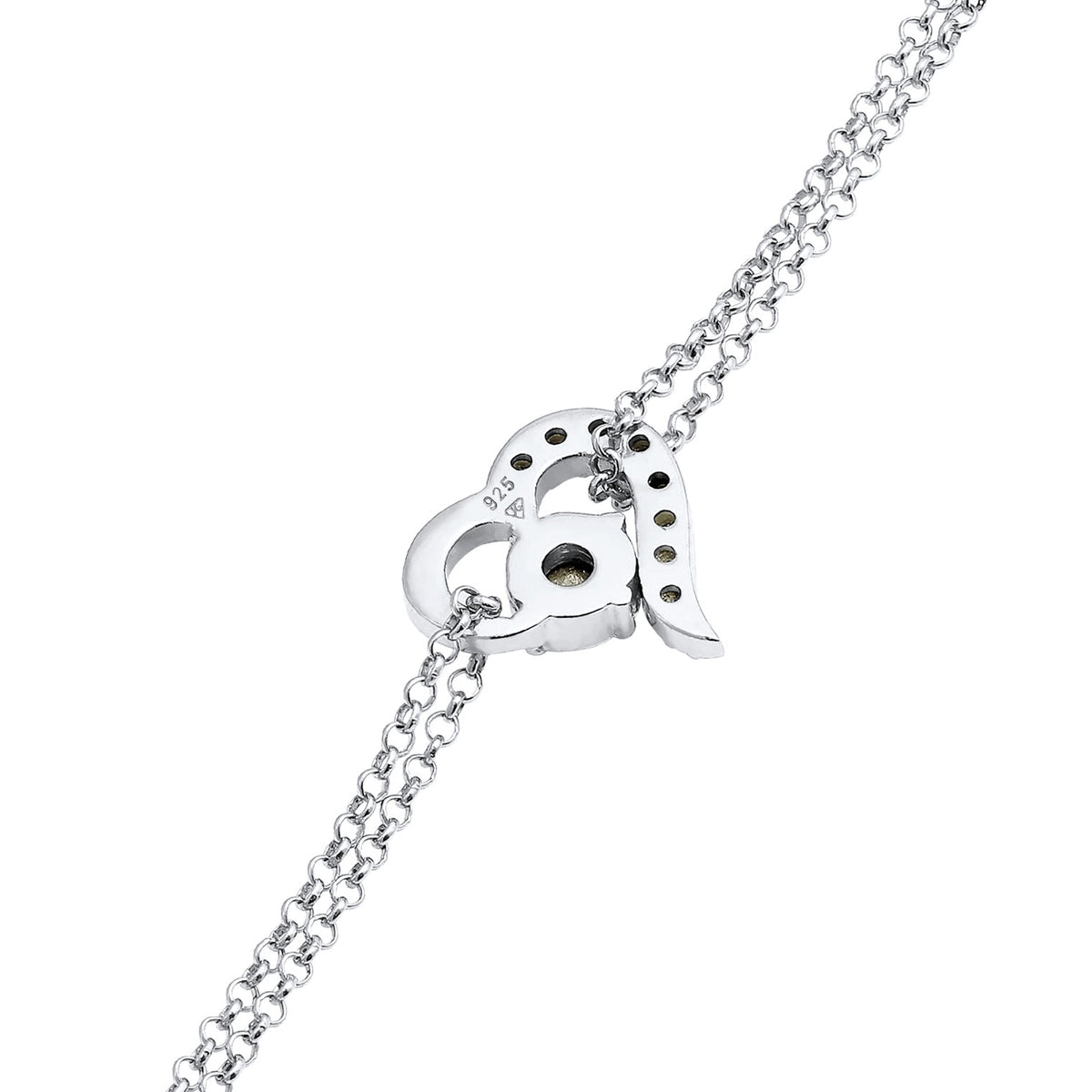 Silber - Elli | Armband Herz | Mit Kristallen von Swarovski® (Weiß) | 925er Sterling Silber