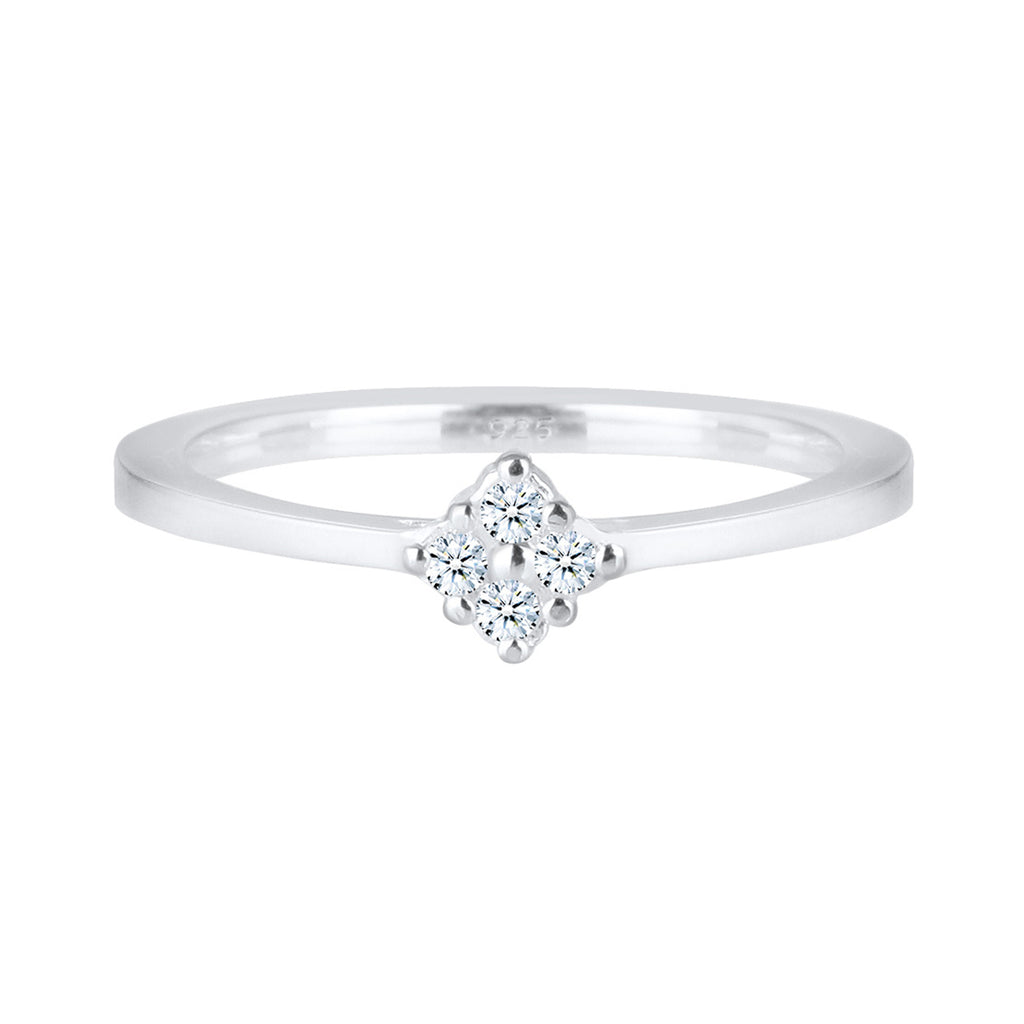 Silber - Elli DIAMONDS | Verlobungsring | Diamant ( Weiß, 0,06 ct ) | 925er Sterling Silber