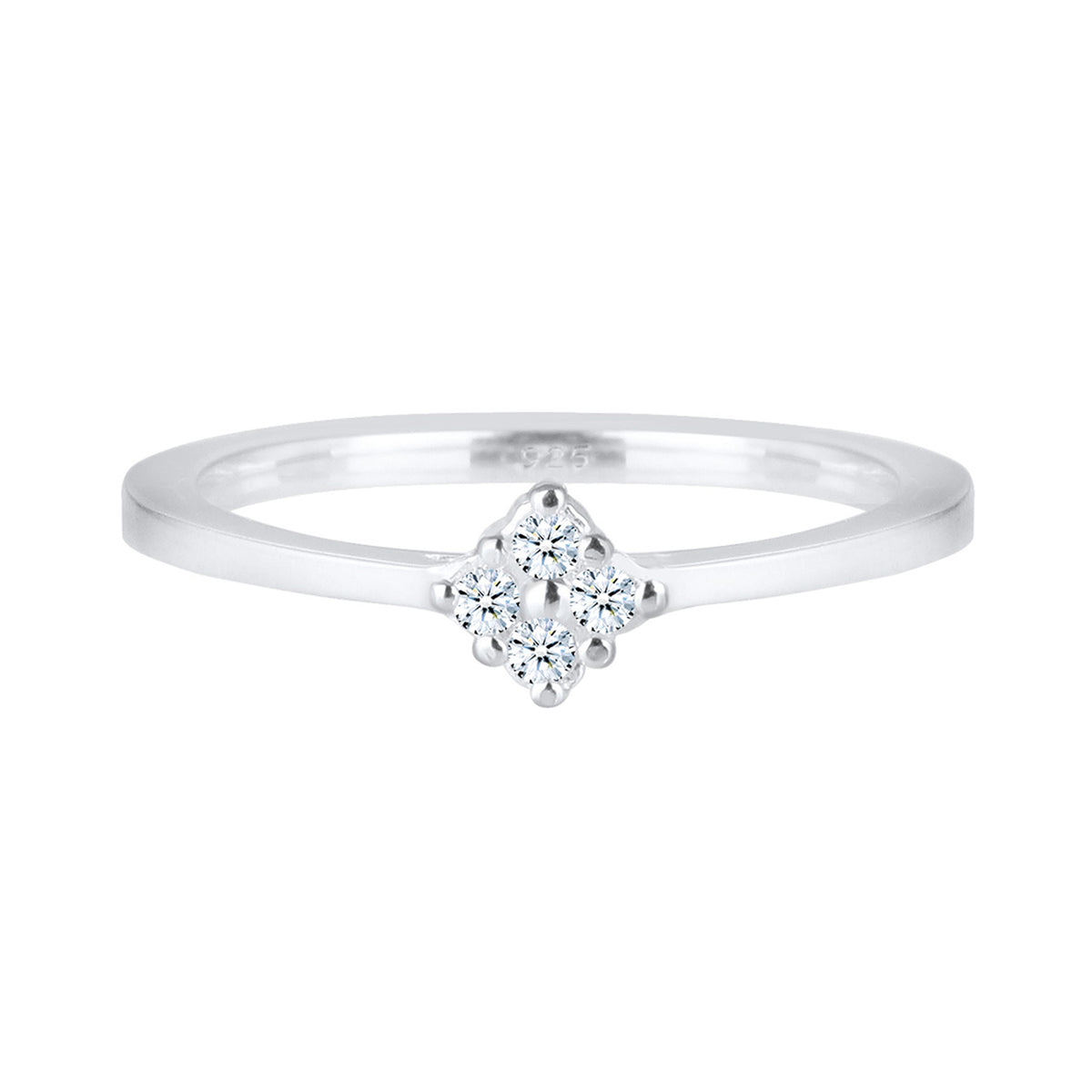 Silber - Elli DIAMONDS | Verlobungsring | Diamant ( Weiß, 0,06 ct ) | 925er Sterling Silber
