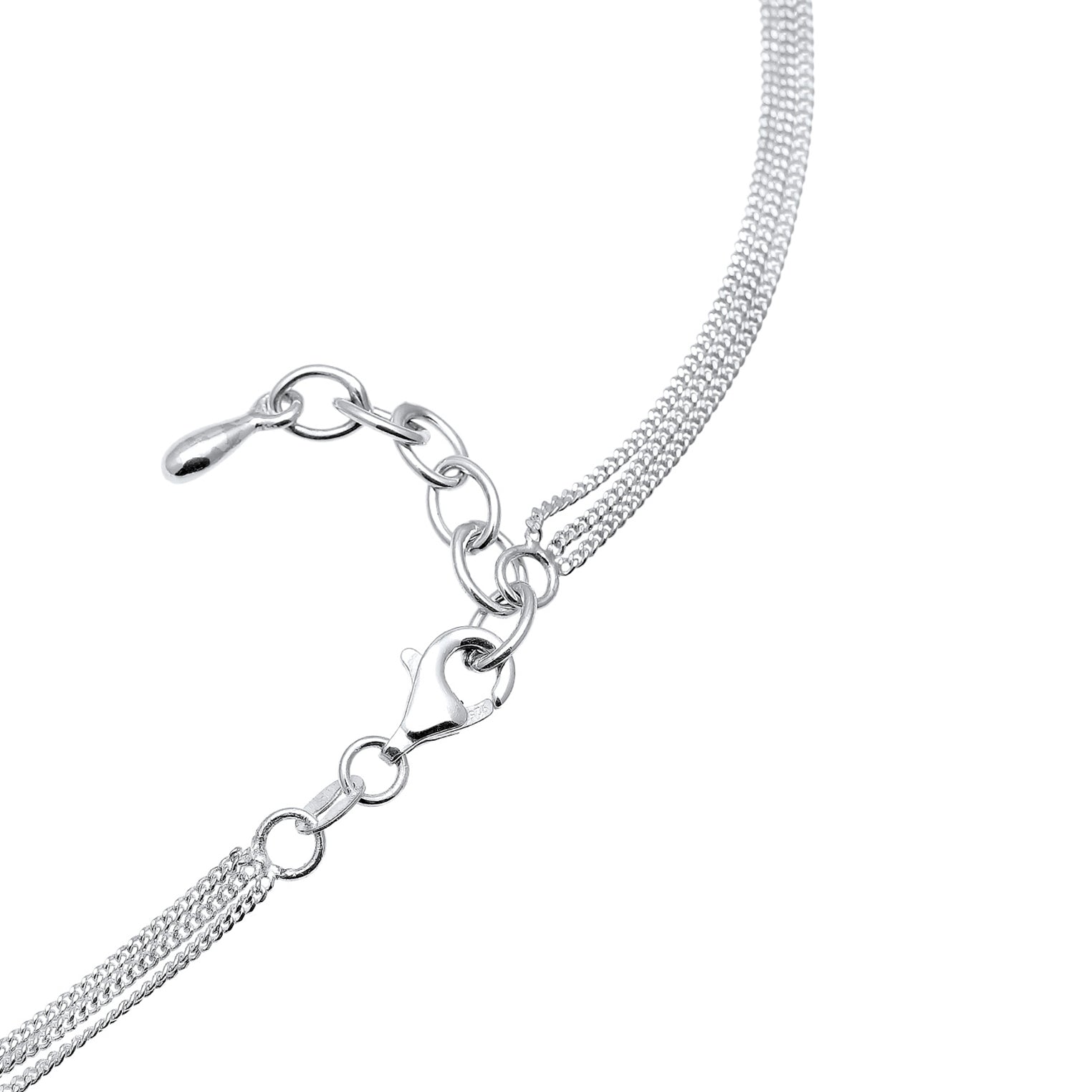 Silber - Elli | Layer-Choker | Mit Kristallen von Swarovski® (Weiß, Grau, Schwarz) | 925er Sterling Silber
