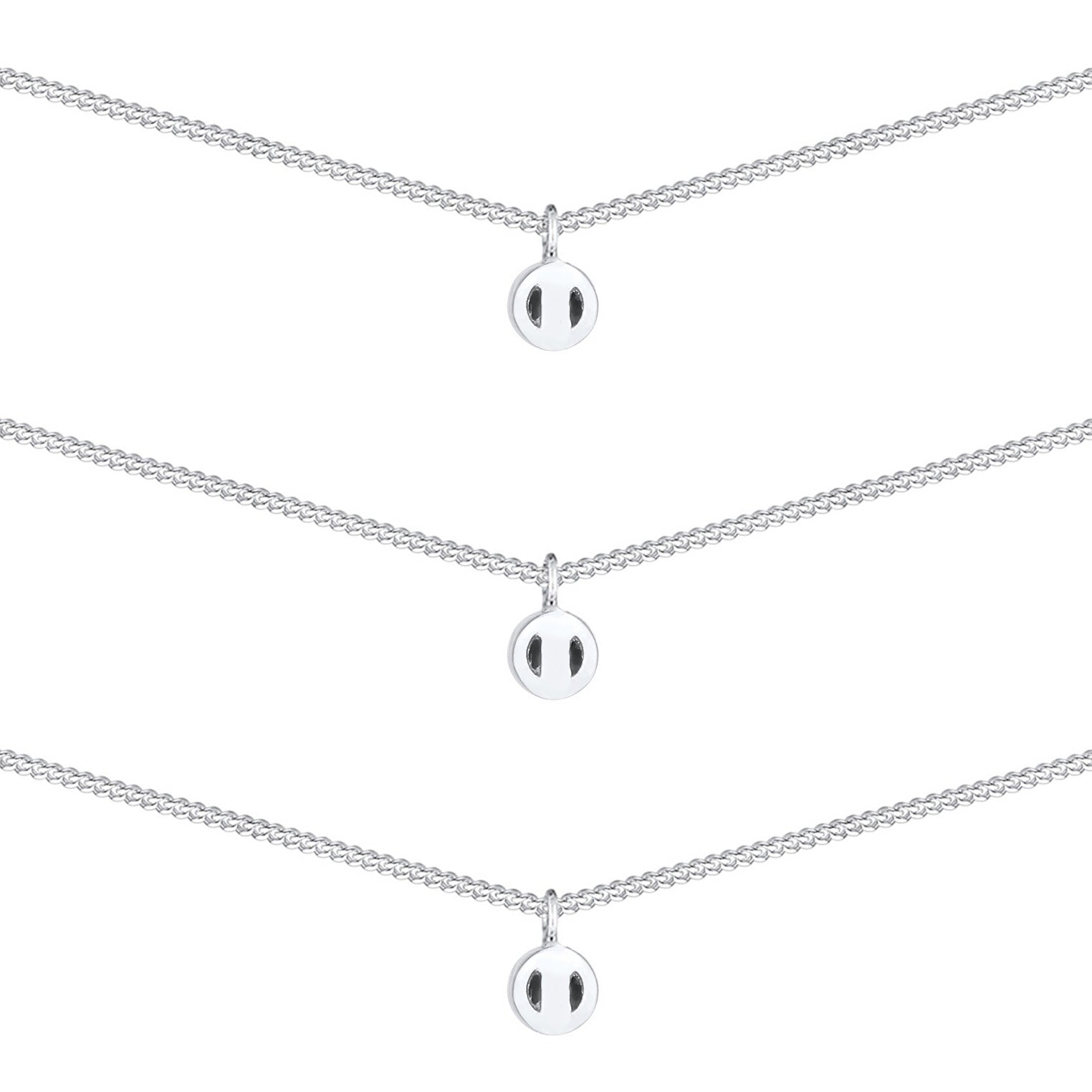 Silber - Elli | Layer-Choker | Kristalle (Weiß, Grau, Schwarz) | 925er Sterling Silber