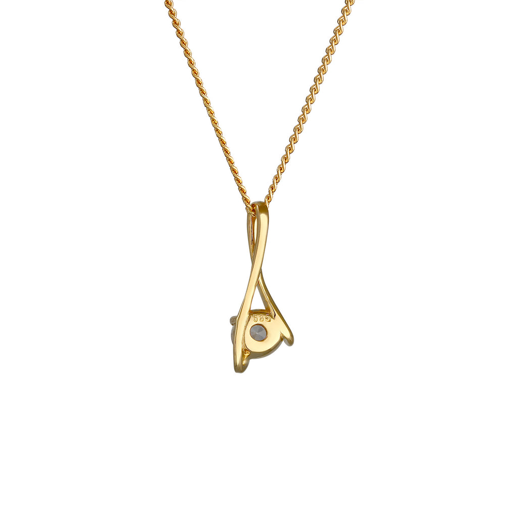 Gold - Elli PREMIUM | Halskette Infinity | Zirkonia (Weiß) | 585 Gelbgold