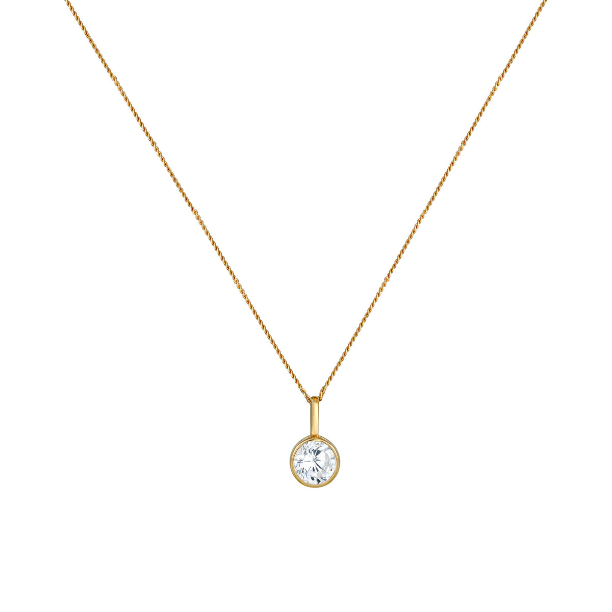 Gold - Elli PREMIUM | Halskette | Zirkonia (Weiß) | 585 Gelbgold