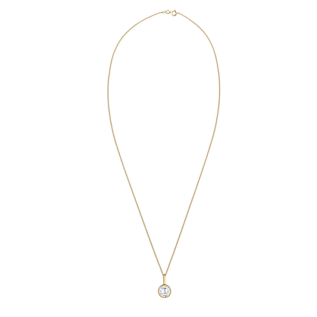 Gold - Elli PREMIUM | Halskette | Zirkonia (Weiß) | 585 Gelbgold