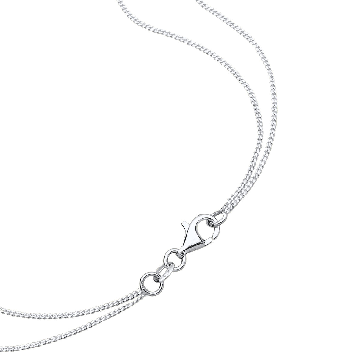 Silber - Elli | Layer-Halskette Feder & Solitär | Mit Kristallen von Swarovski® (Weiß) | 925er Sterling Silber