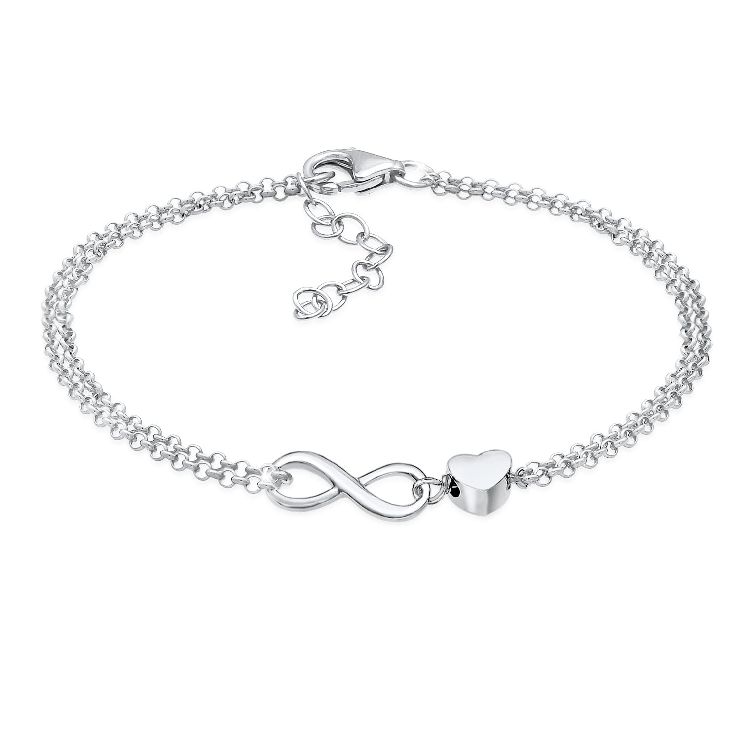 Silber - Elli | Armband Herz & Infinity | 925er Sterling Silber