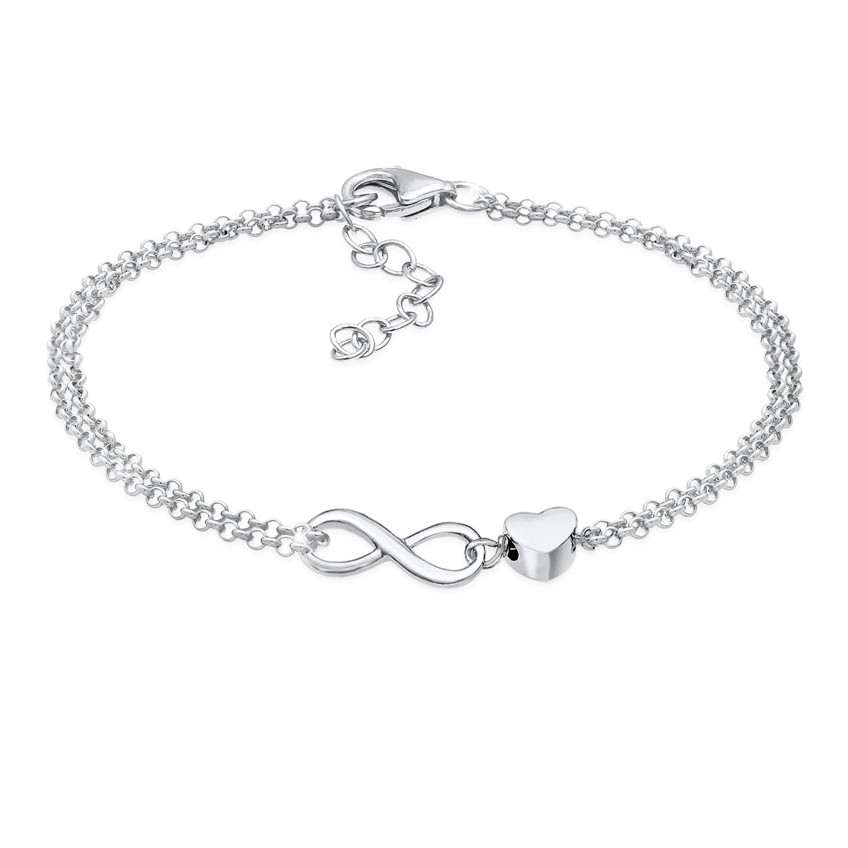 Silber - Elli | Armband Herz & Infinity | 925er Sterling Silber