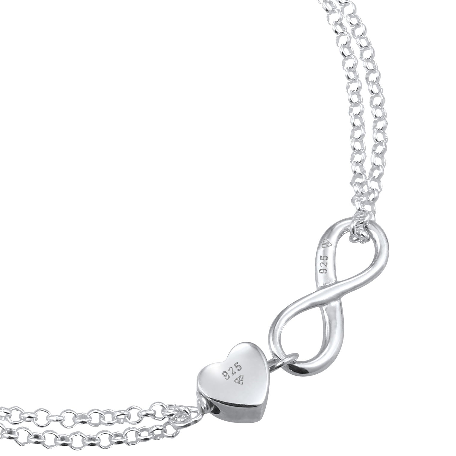Silber - Elli | Armband Herz & Infinity | 925er Sterling Silber