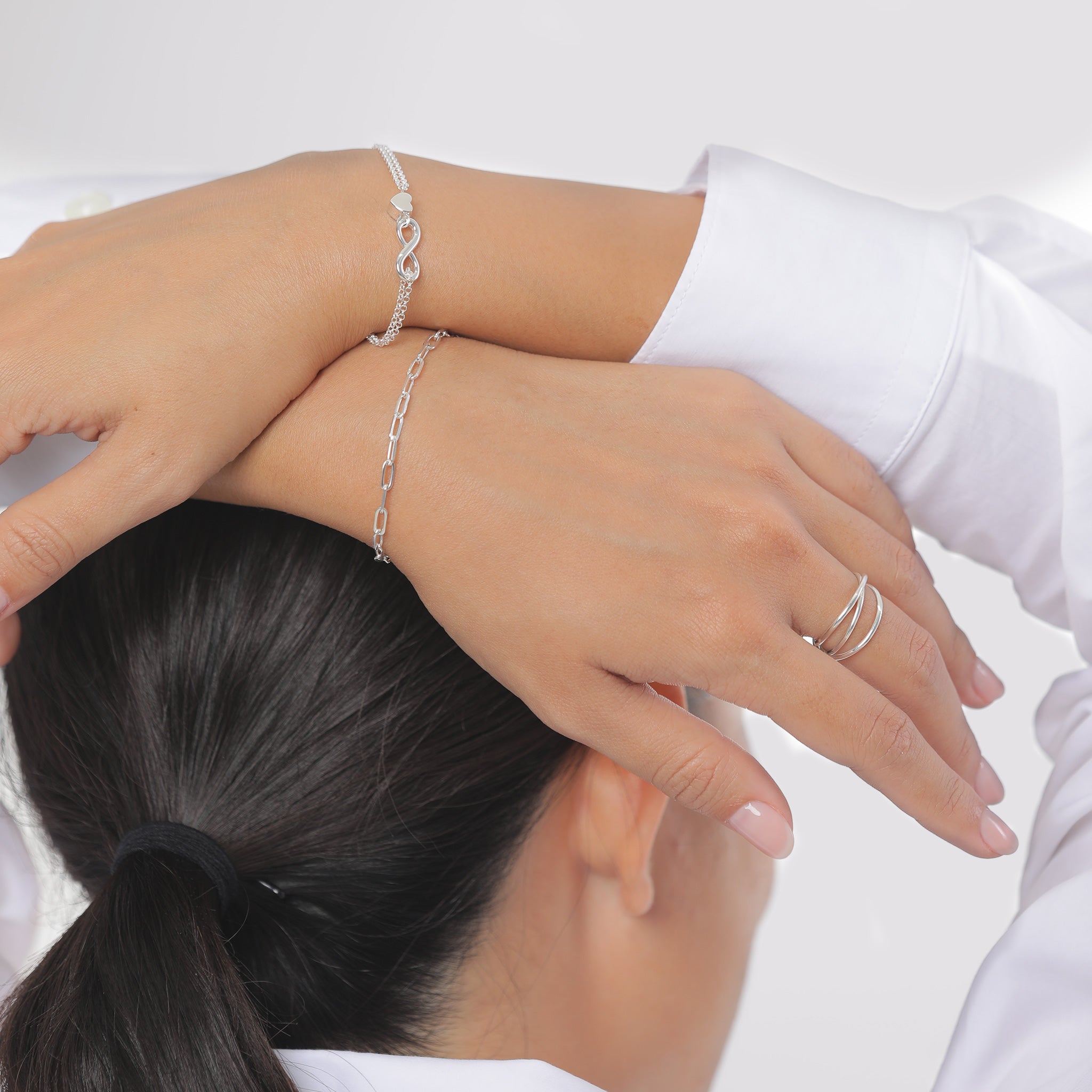 Silber - Elli | Armband Herz & Infinity | 925er Sterling Silber