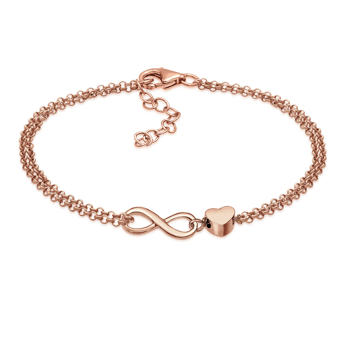Roségold - Elli | Armband Herz | 925 Sterling Silber Rosegold