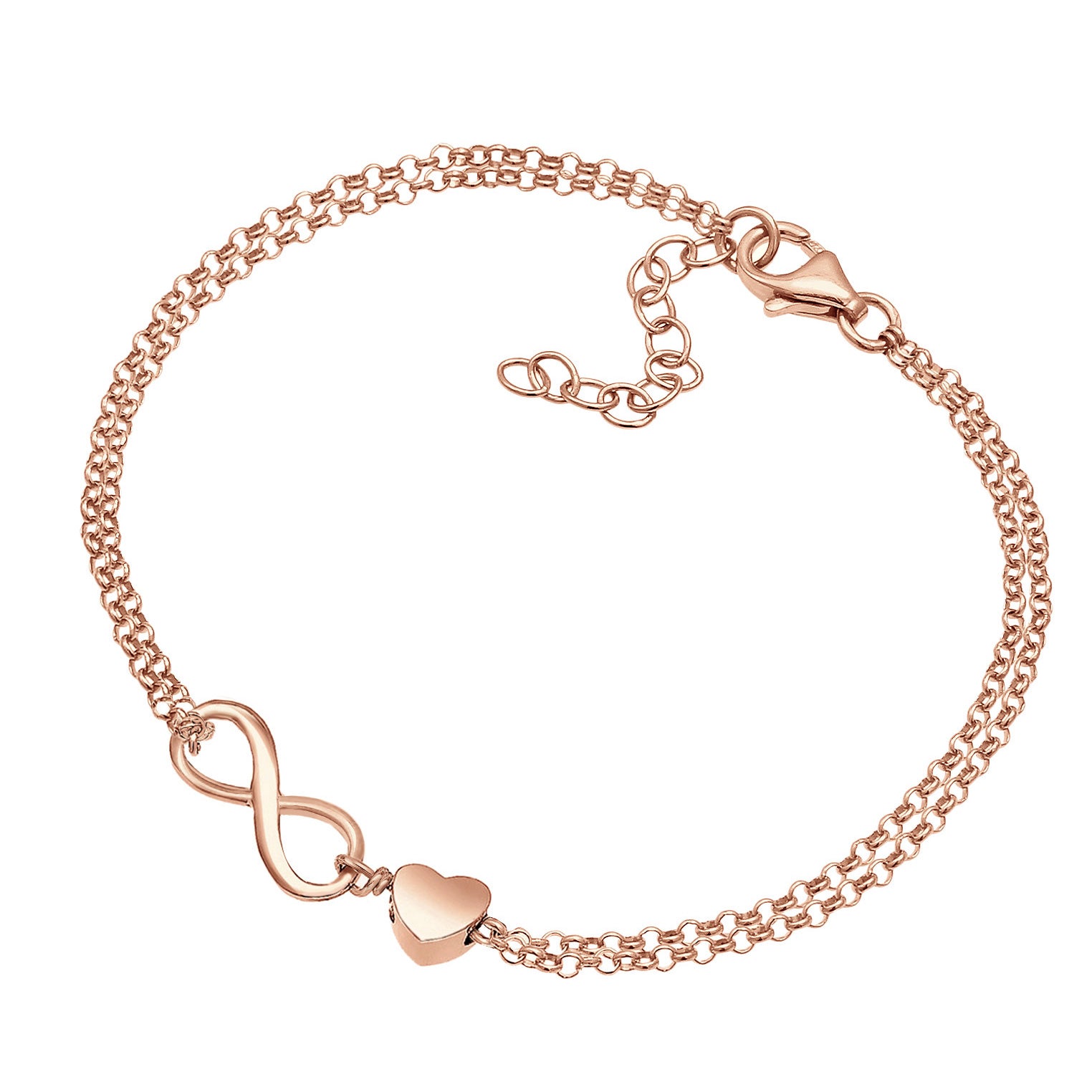Roségold - Elli | Armband Herz | 925 Sterling Silber Rosegold