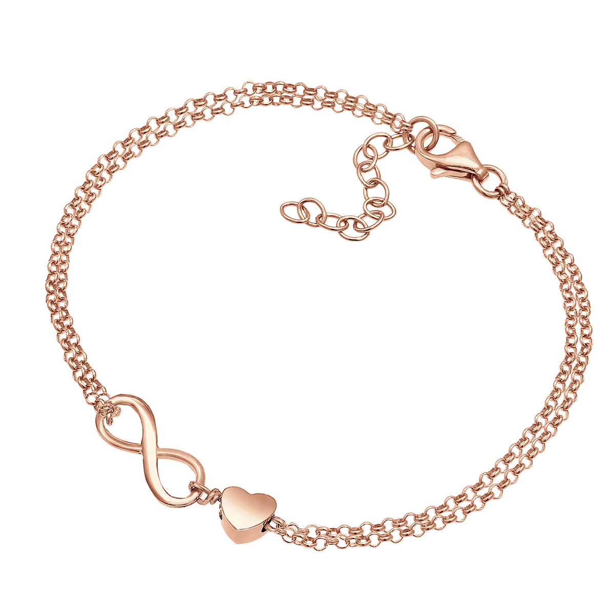 Roségold - Elli | Armband Herz | 925 Sterling Silber Rosegold