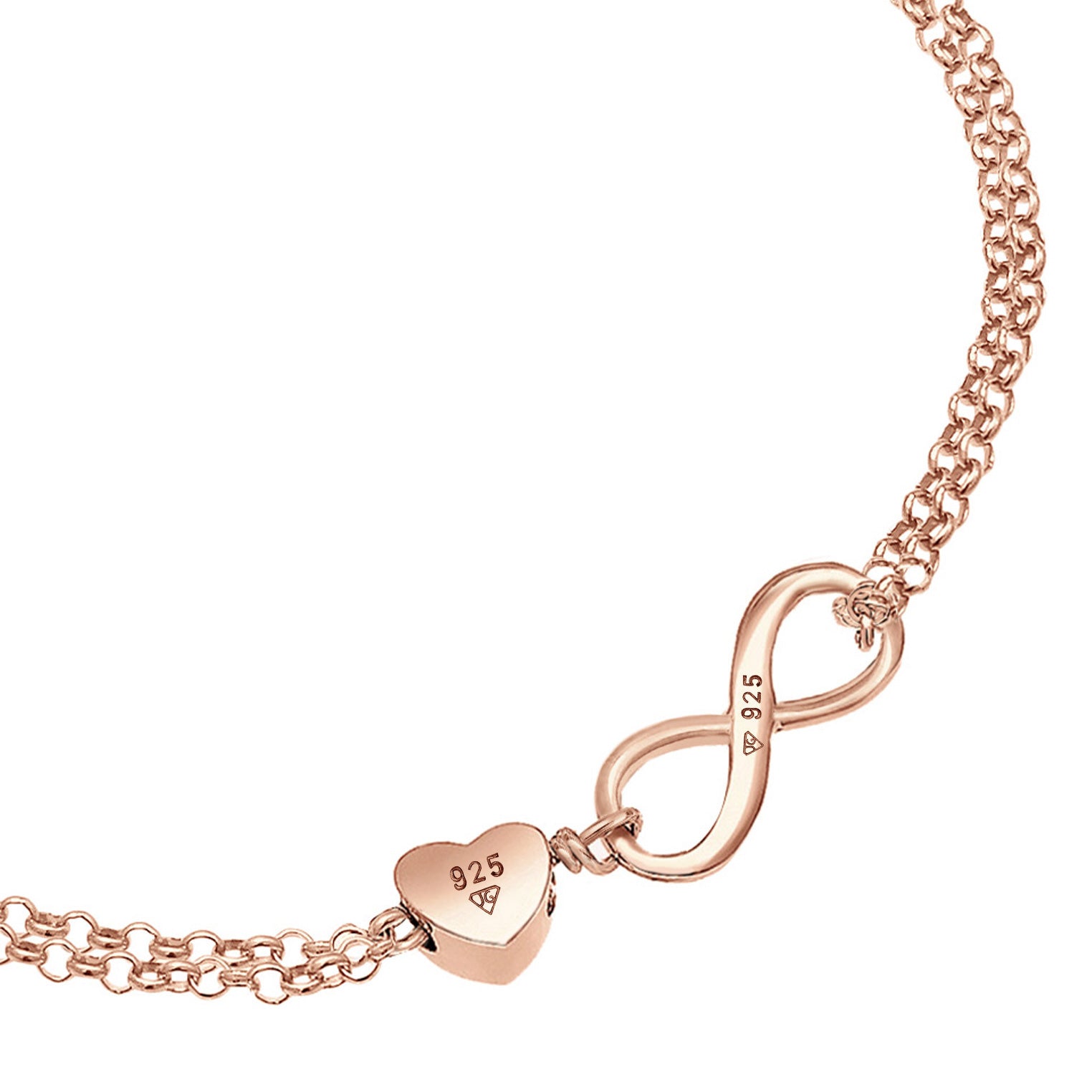 Roségold - Elli | Armband Herz | 925 Sterling Silber Rosegold
