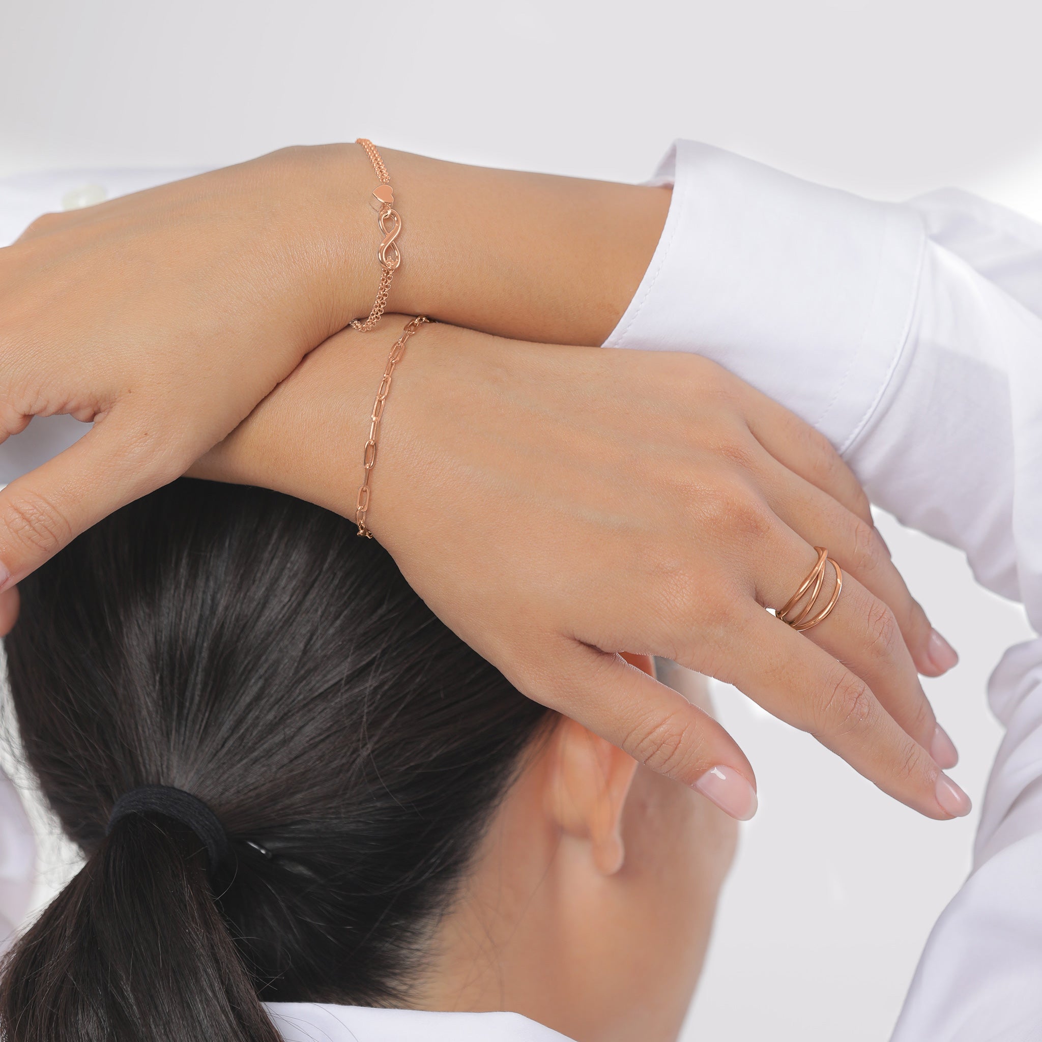 Roségold - Elli | Armband Herz | 925 Sterling Silber Rosegold