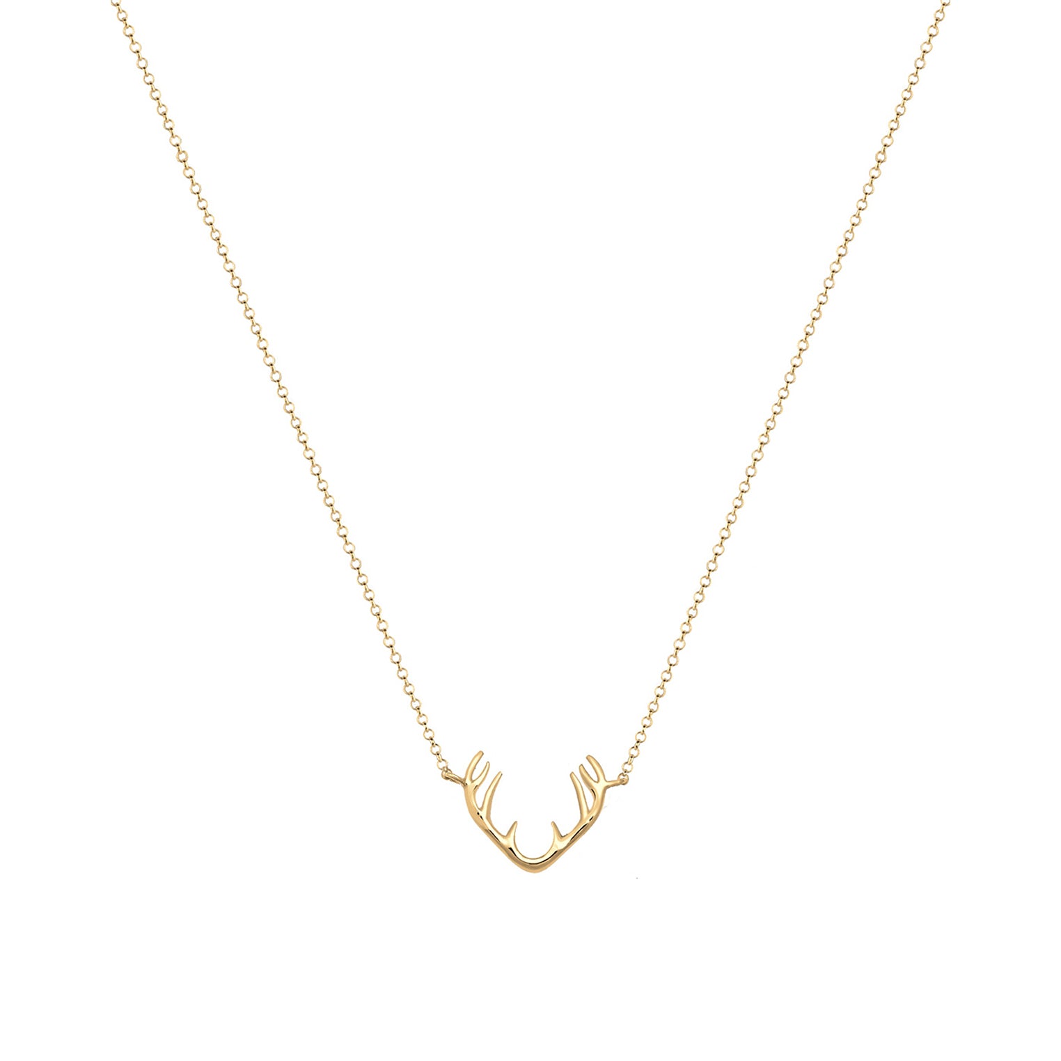 Gold - Elli | Halskette Hirsch | 925 Sterling Silber vergoldet