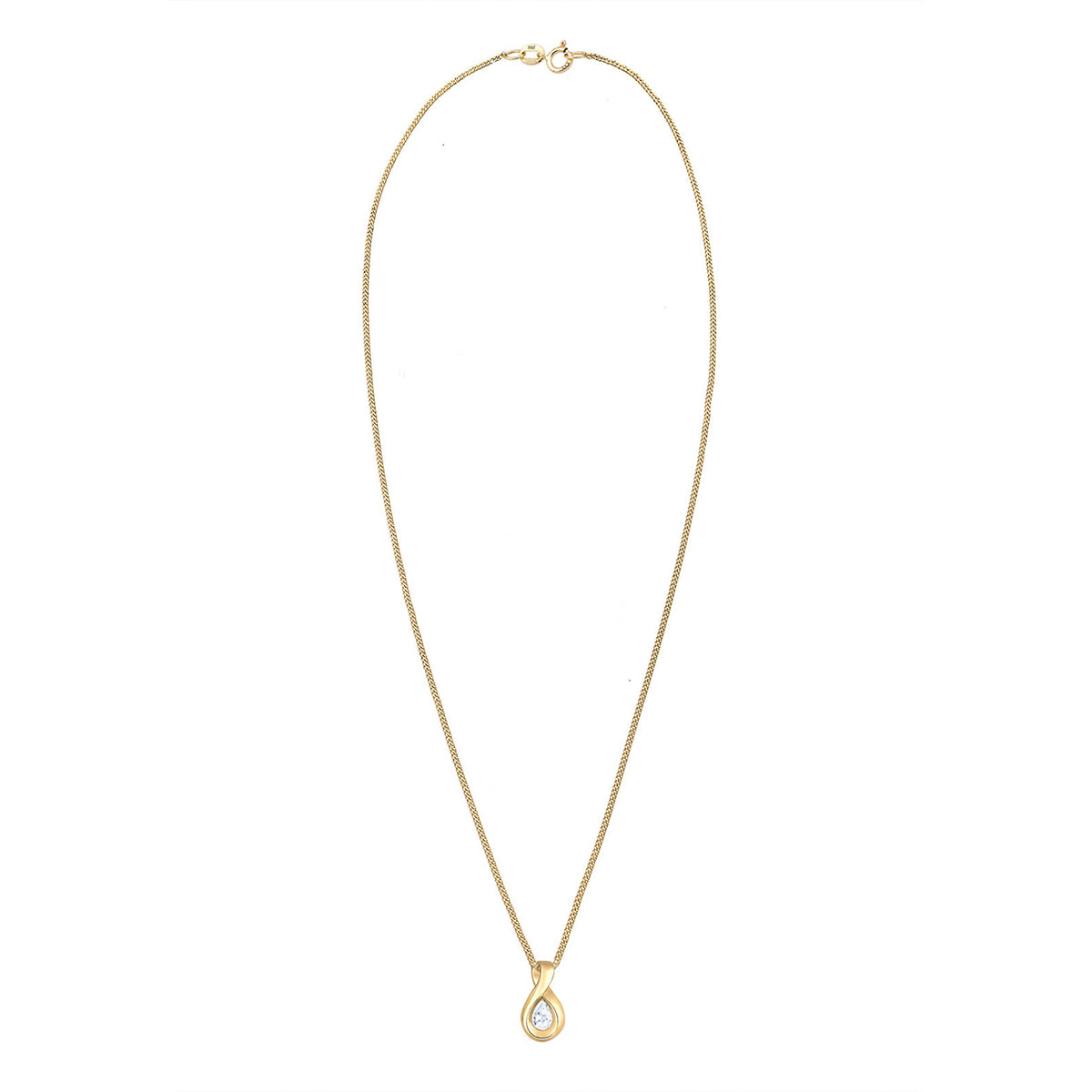 Gold - Elli PREMIUM | Halskette Infinity Anhänger | Zirkonia (Weiß) | 585 Gelbgold