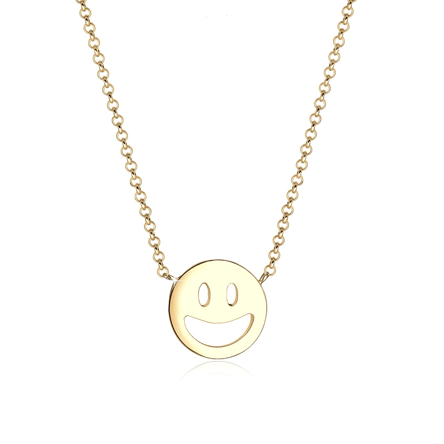 Gold - Elli | Halskette mit Smiling Face | 925 Sterling Silber vergoldet