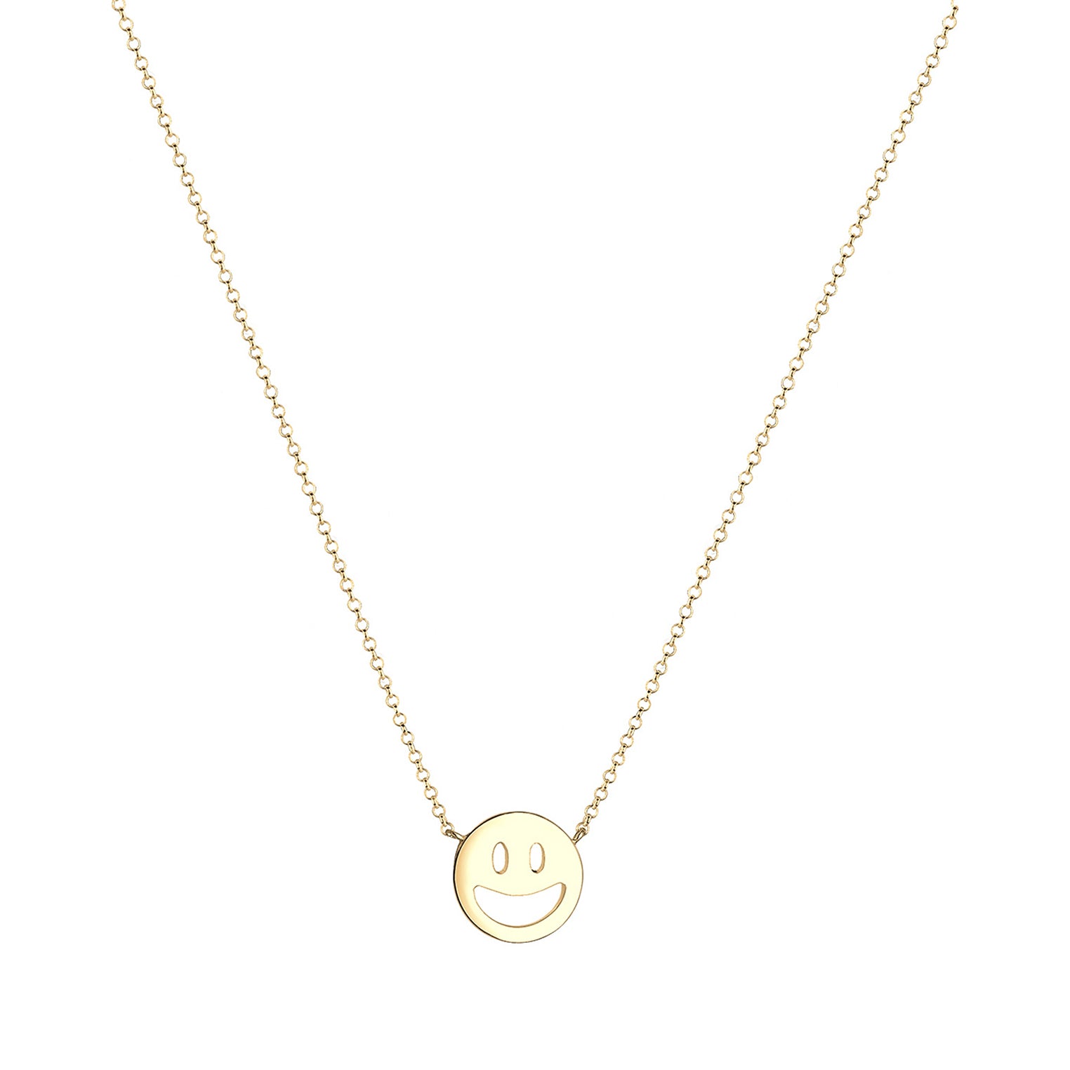 Gold - Elli | Halskette mit Smiling Face | 925 Sterling Silber vergoldet