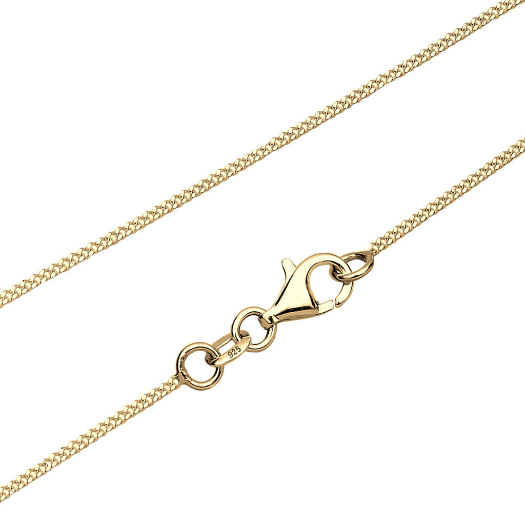 Gold - Elli | Halskette Anhänger Kreis | Mit Kristallen von Swarovski® (Weiß) | 925er Sterling Silber vergoldet