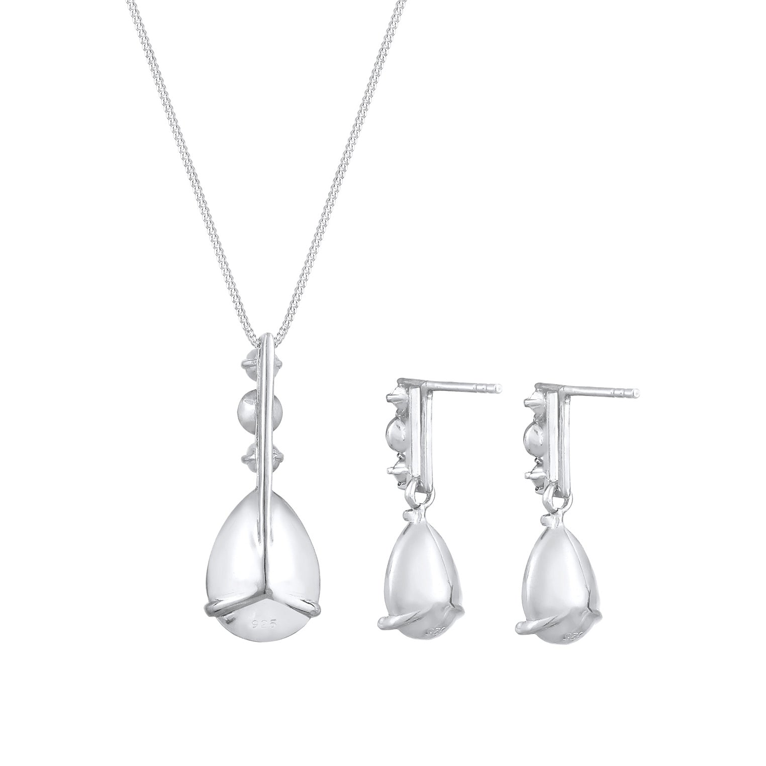 Silber - Elli PREMIUM | Schmuckset  | Kristall ( Weiß ) | 925er Sterling Silber