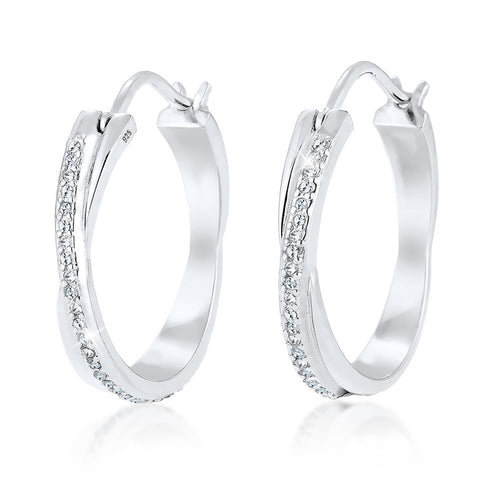 Silber - Elli | Creole | Mit Kristallen von Swarovski® (Weiß) | 925er Sterling Silber