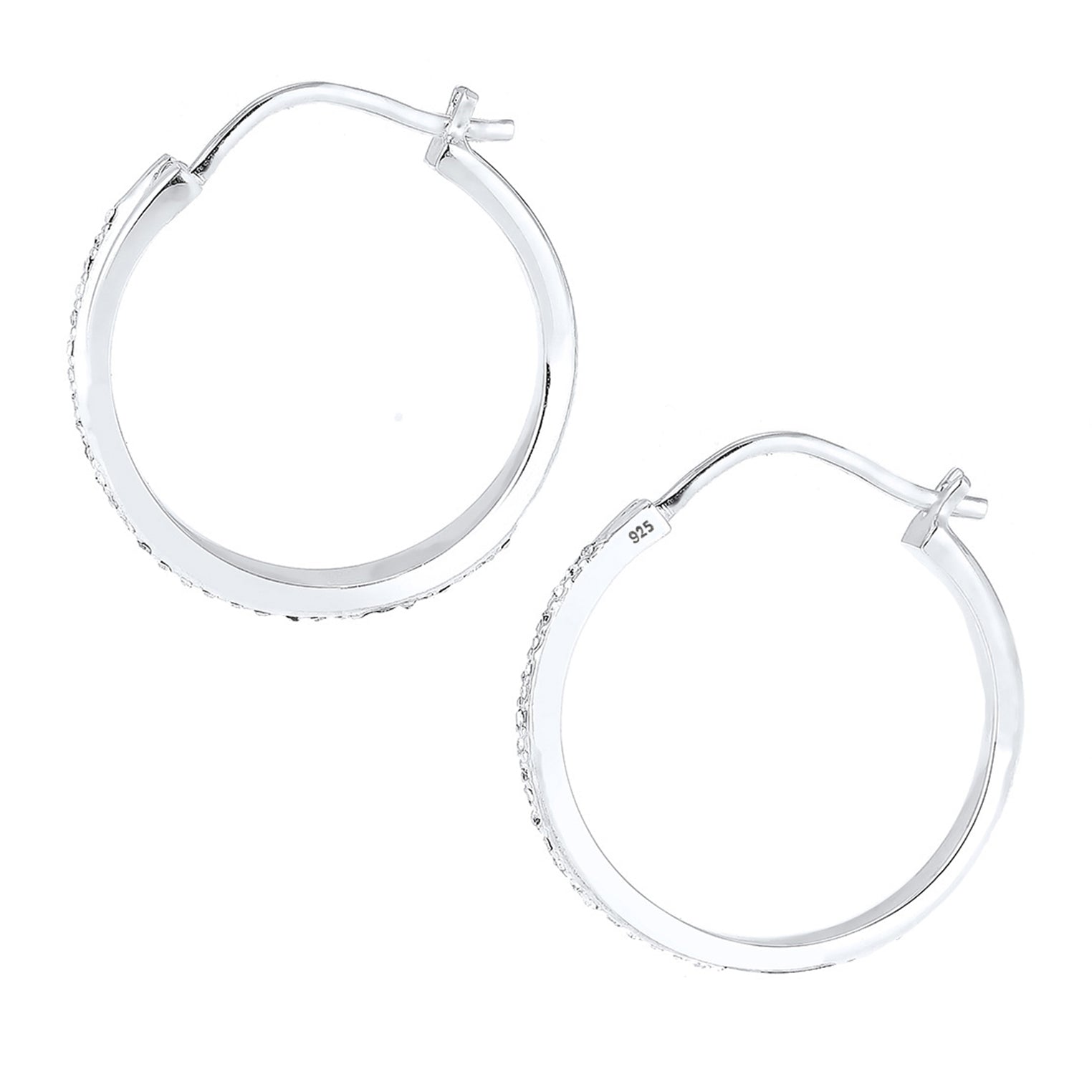 Silber - Elli | Creole | Mit Kristallen von Swarovski® (Weiß) | 925er Sterling Silber