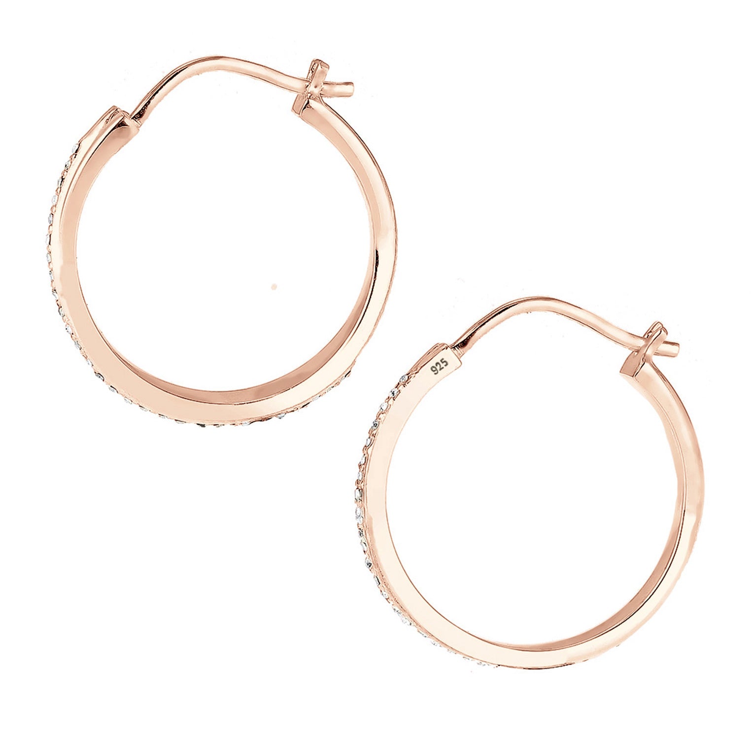 Roségold - Elli | Creole | Kristall ( Weiß ) | 925 Sterling Silber Rosegold