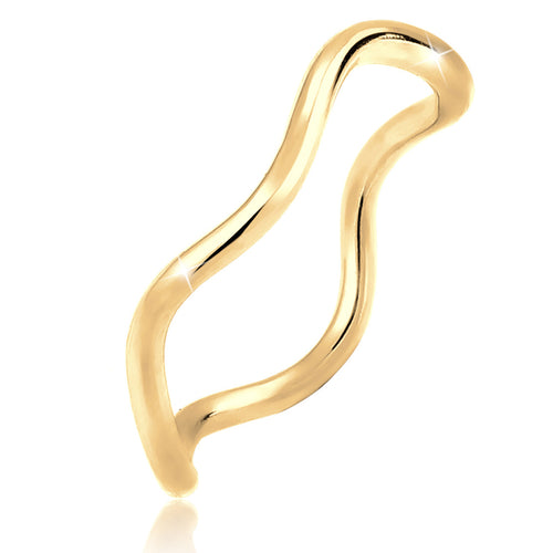 Gold - Elli | Ring Welle | 925 Sterling Silber vergoldet