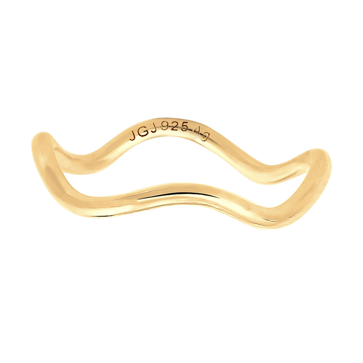 Gold - Elli | Ring Welle | 925 Sterling Silber vergoldet