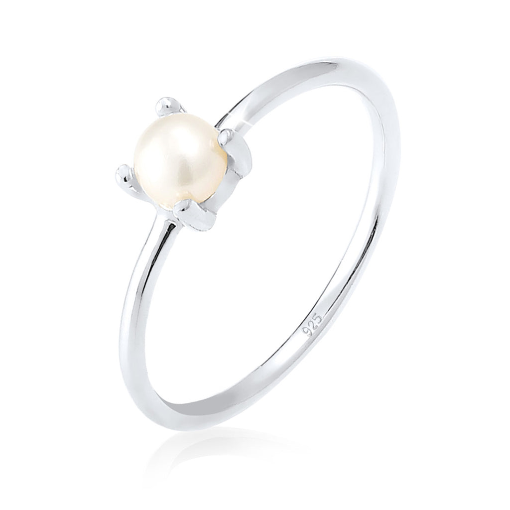 Silber - Elli | Ring | Süßwasserperle | 925er Sterling Silber
