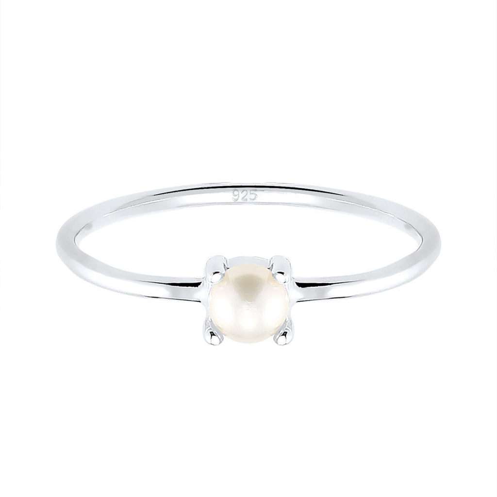 Silber - Elli | Ring | Süßwasserperle | 925er Sterling Silber