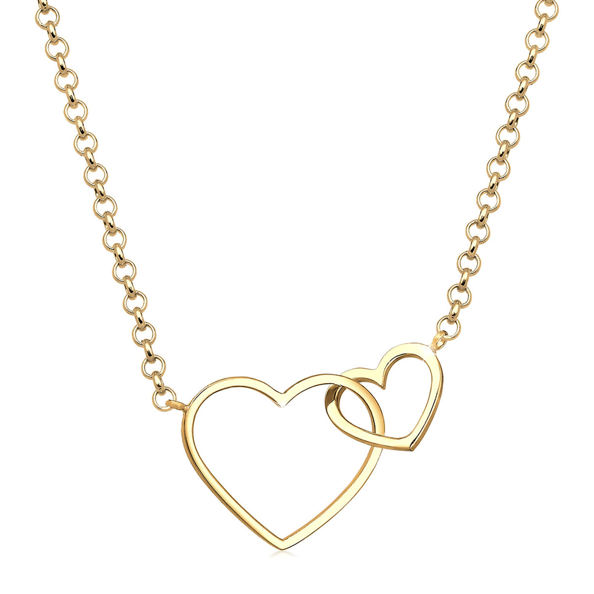 Gold - Elli | Halskette Herzen | 925 Sterling Silber vergoldet