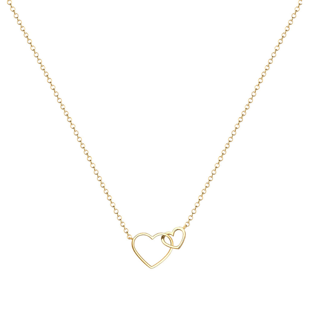 Gold - Elli | Halskette Herzen | 925 Sterling Silber vergoldet