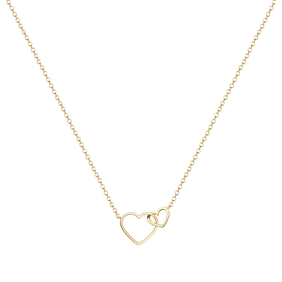 Gold - Elli | Halskette Herzen | 925 Sterling Silber vergoldet