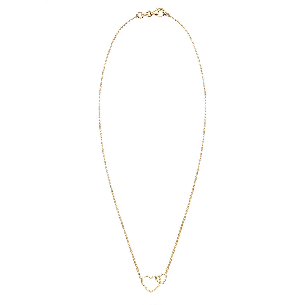 Gold - Elli | Halskette Herzen | 925 Sterling Silber vergoldet