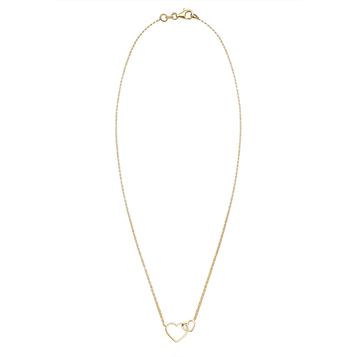 Gold - Elli | Halskette Herzen | 925 Sterling Silber vergoldet