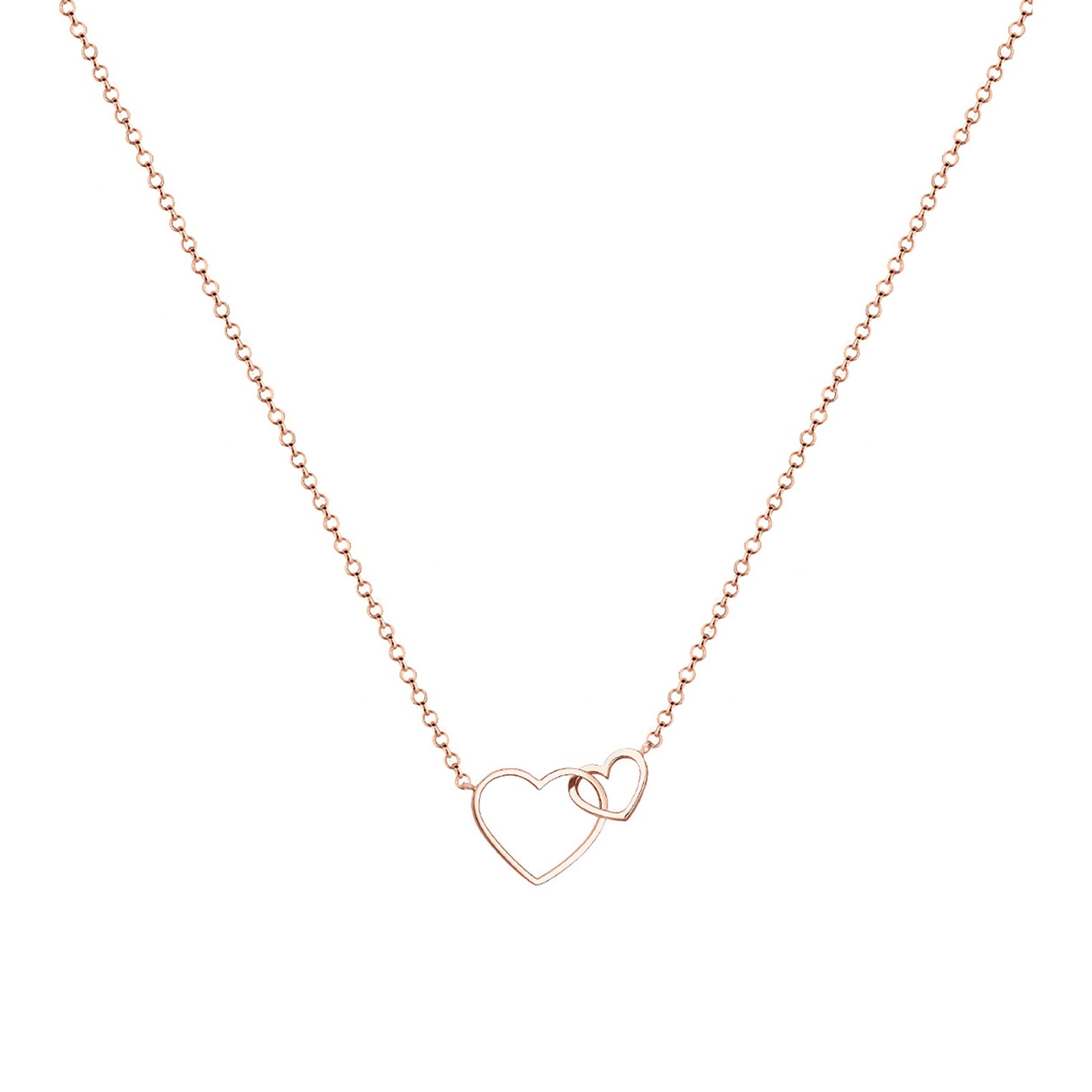 Roségold - Elli | Halskette Herzen | 925 Sterling Silber Rosevergoldet