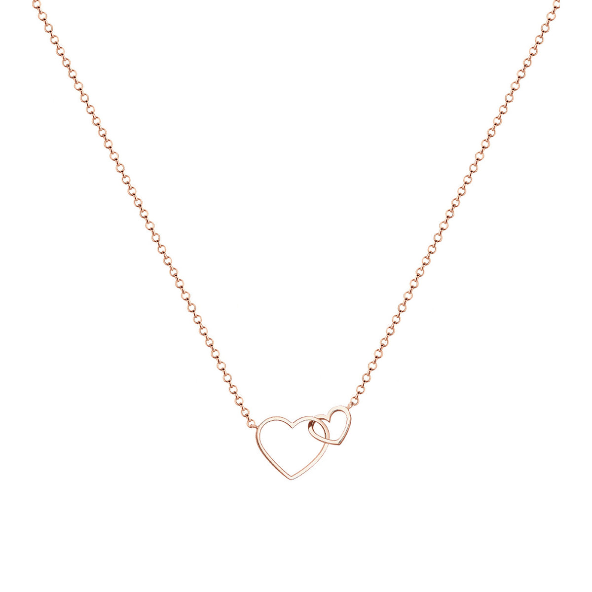 Roségold - Elli | Halskette Herzen | 925 Sterling Silber Rosevergoldet