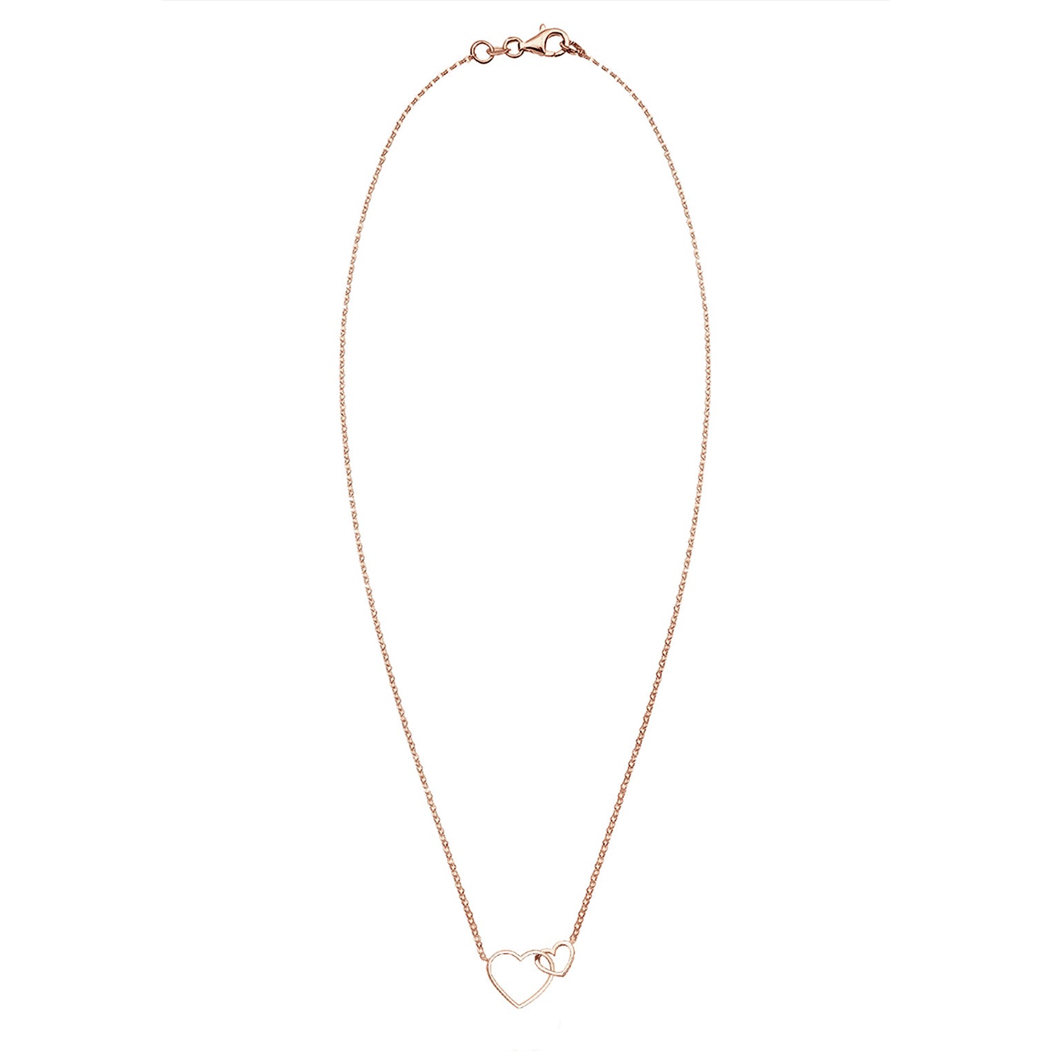 Roségold - Elli | Halskette Herzen | 925 Sterling Silber Rosevergoldet