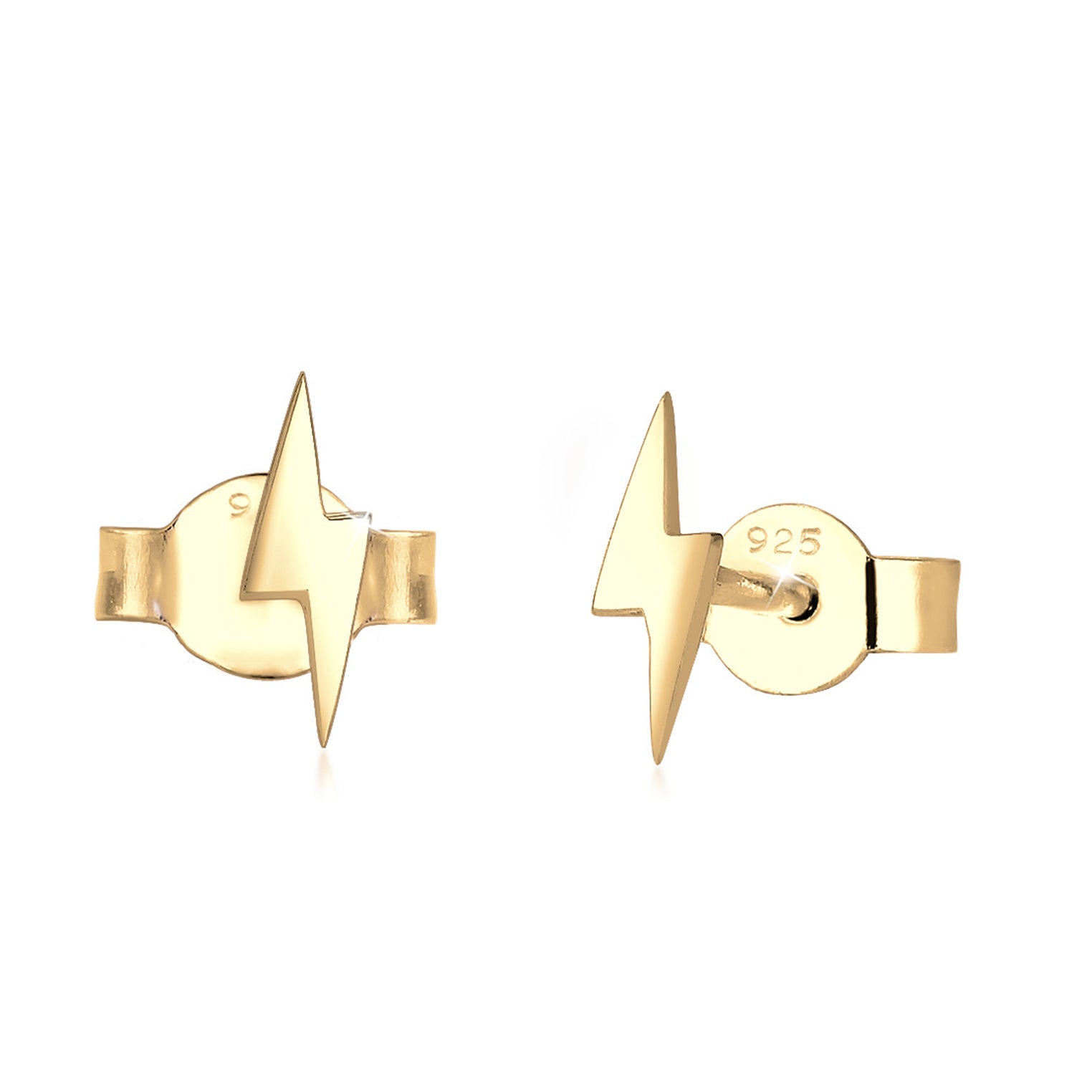 Gold - Elli | Ohrstecker Blitz | 925 Sterling Silber vergoldet