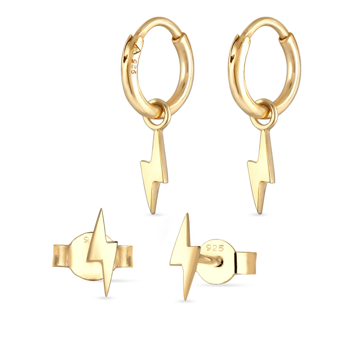 Lightning Ohrstecker & Creolen Schmuck Set