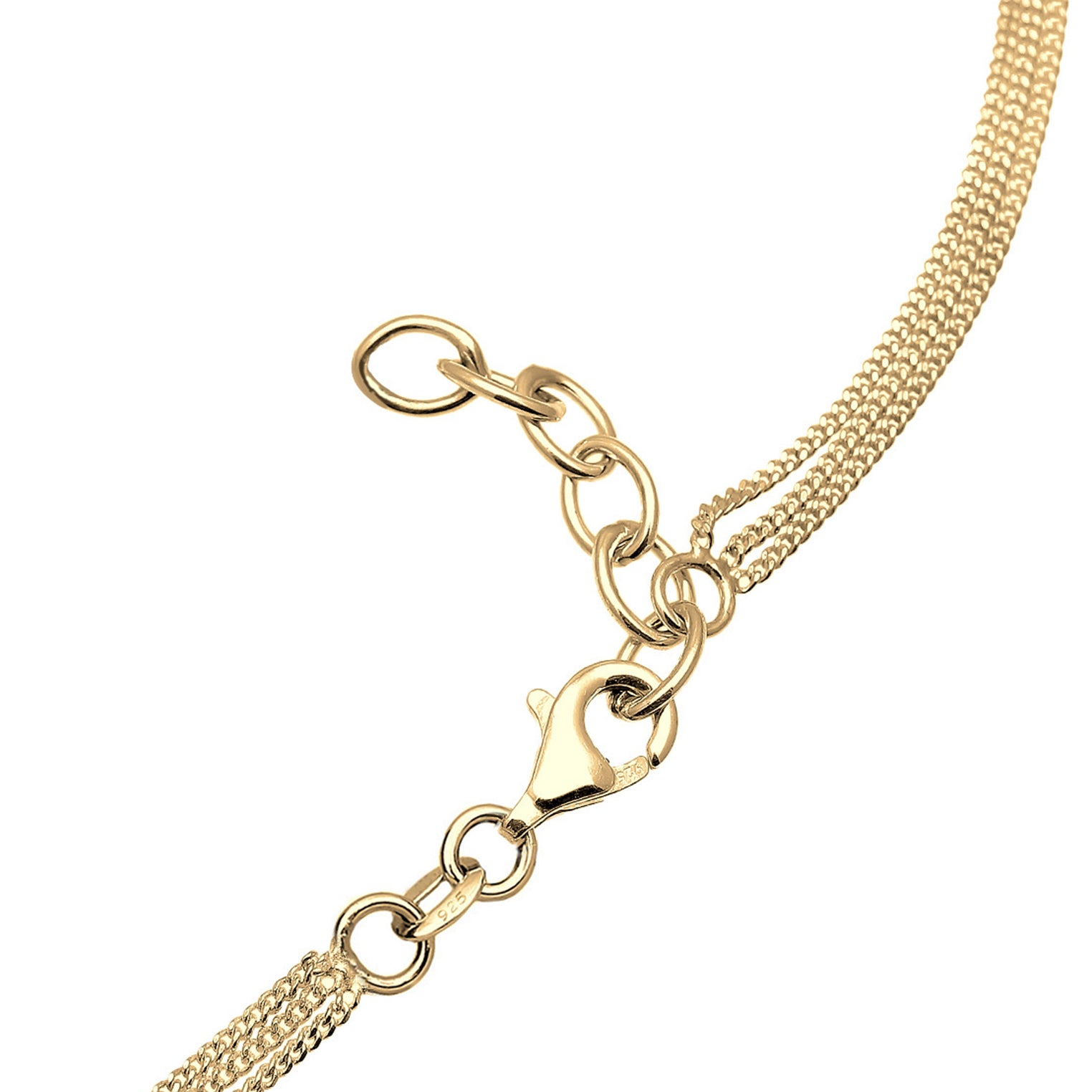 Gold - Elli | Layer-Halskette Astro | Mit Kristallen von Swarovski® (Weiß) | 925 Sterling Silber vergoldet