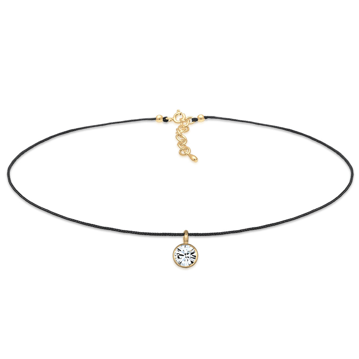 Gold - Elli | Choker | Mit Kristallen von Swarovski® (Weiß) | 925 Sterling Silber vergoldet
