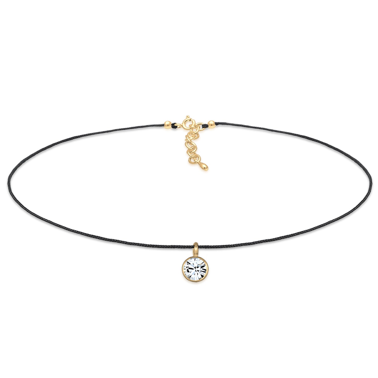 Gold - Elli | Choker | Mit Kristallen von Swarovski® (Weiß) | 925 Sterling Silber vergoldet