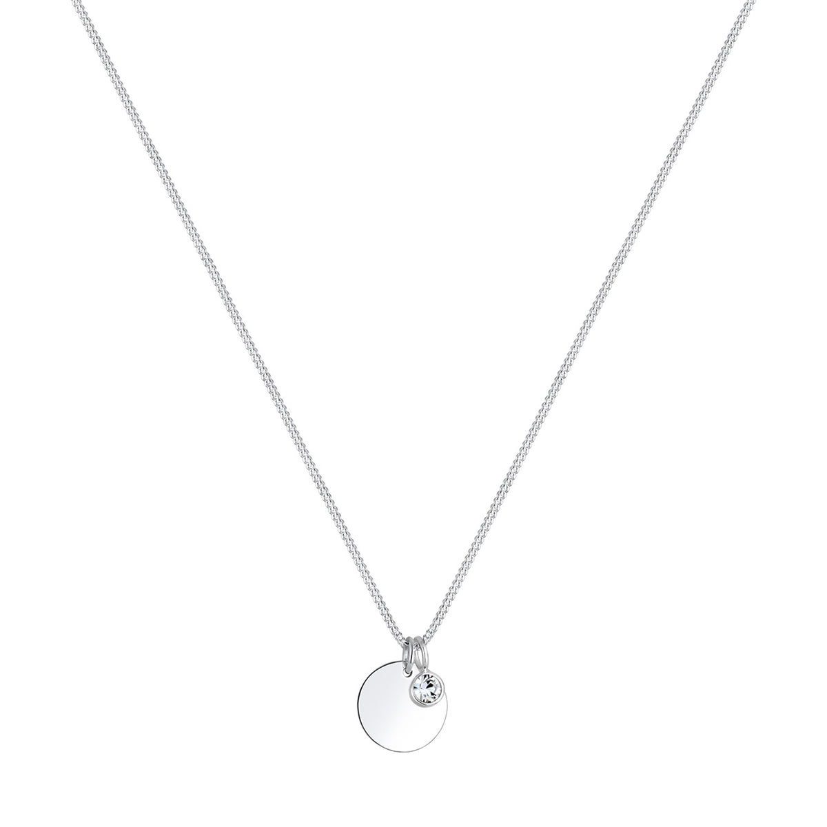 Weiß - Elli | Halskette Geburtsstein | Mit Kristallen von Swarovski® (Weiß) | 925er Sterling Silber